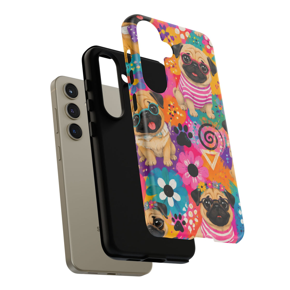 Pug Pop Art Phone Case — Colorful Pug Pattern Tough Case