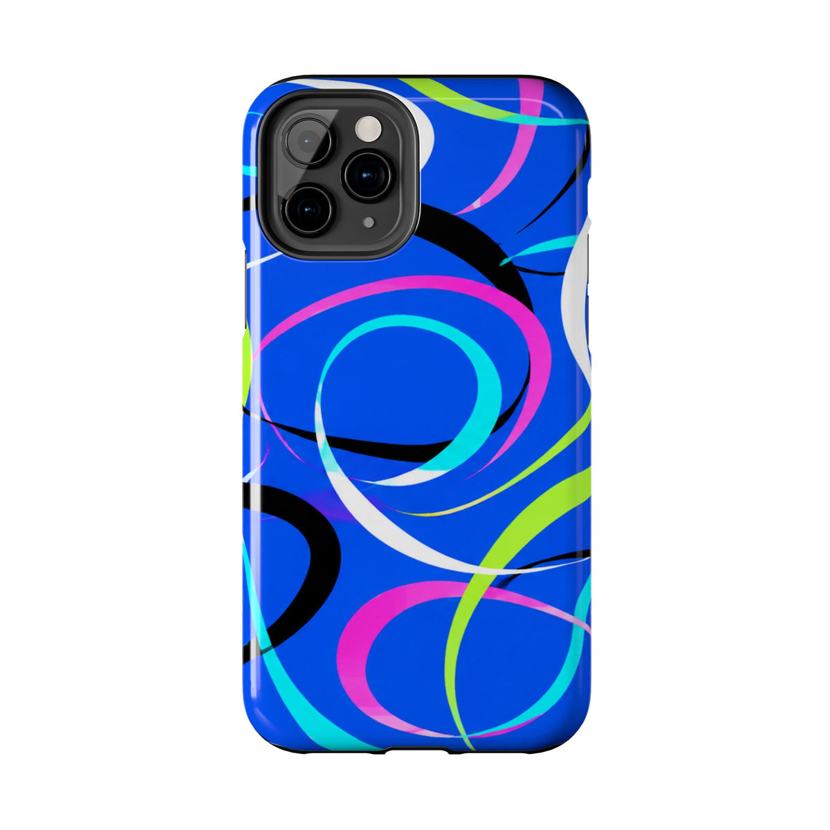 Tough Phone Case — Blue Abstract Swirl Protective Cover