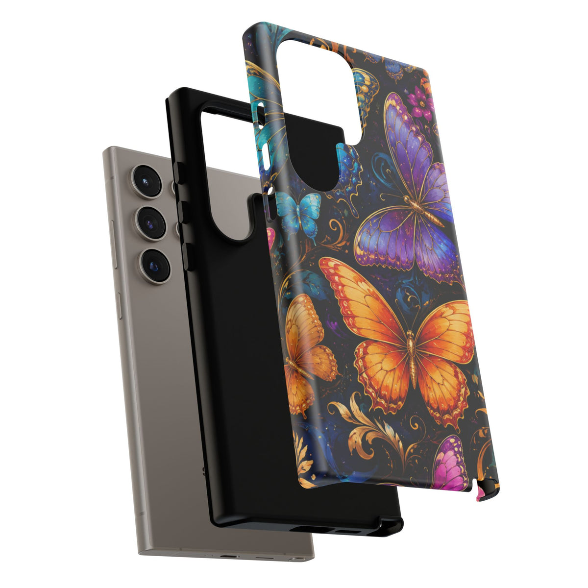 Butterfly Tough Phone Case — Colorful Floral Butterflies Protective Cover
