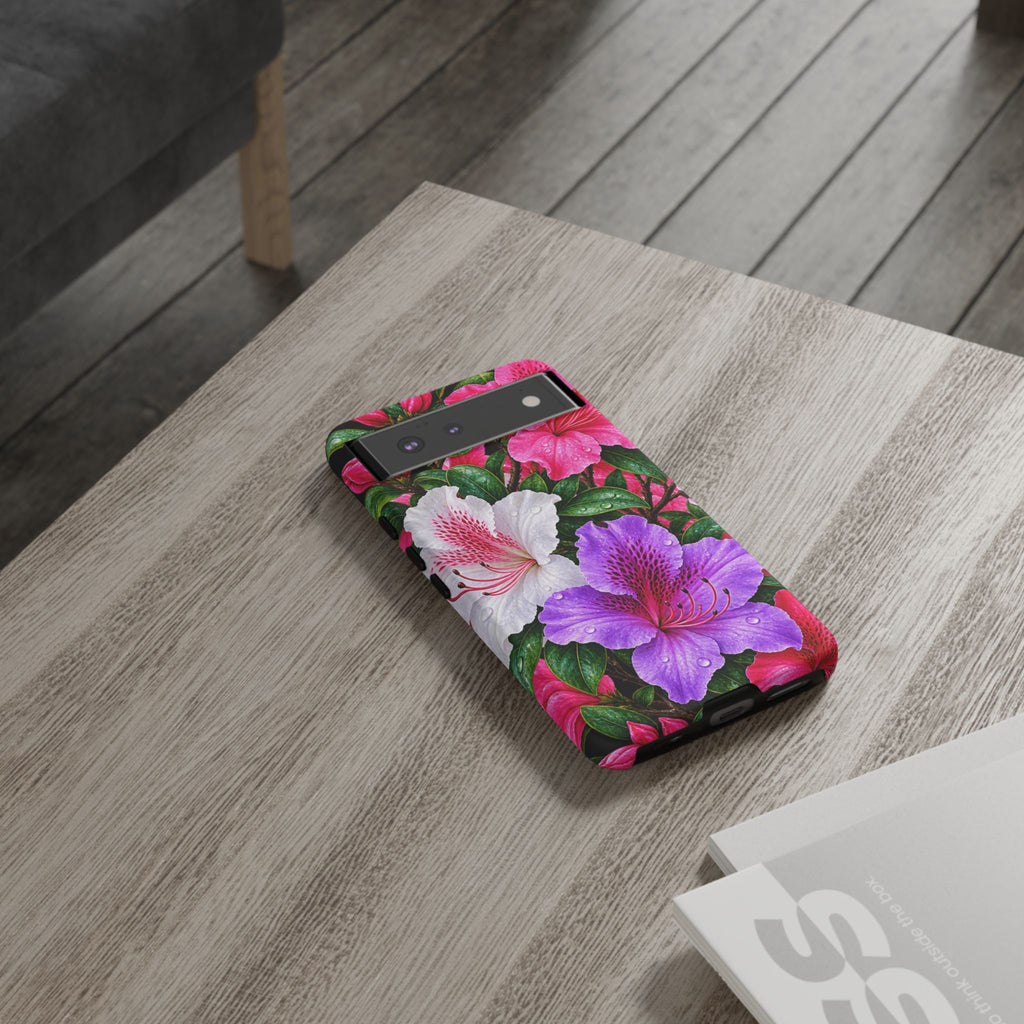 Floral Azalea Phone Case — Vibrant Pink & Purple Blossom Protection