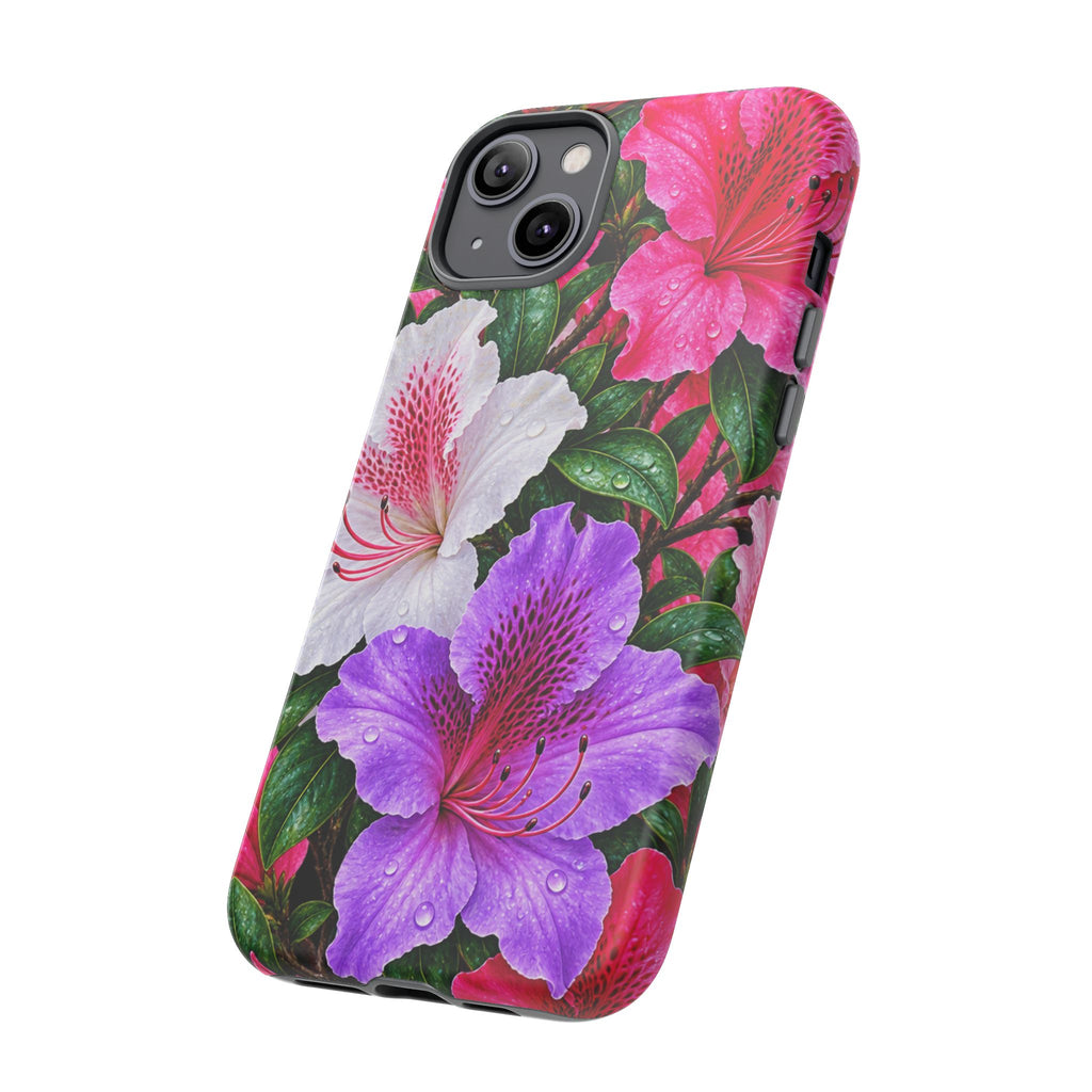 Floral Azalea Phone Case — Vibrant Pink & Purple Blossom Protection