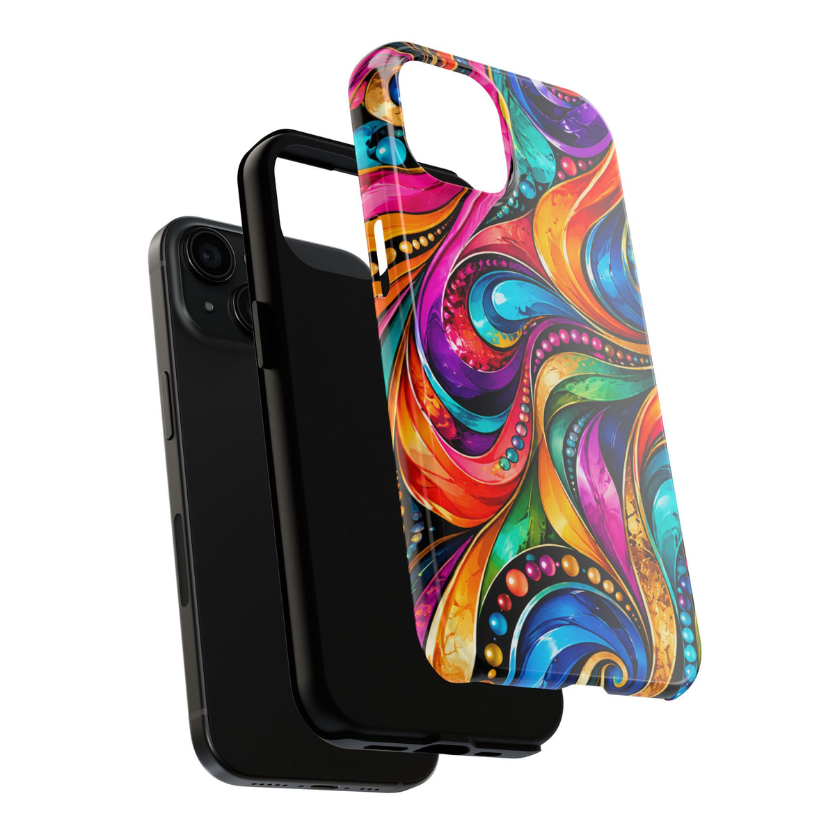 Colorful Swirl Tough Phone Case — Vibrant Abstract Protective Cover