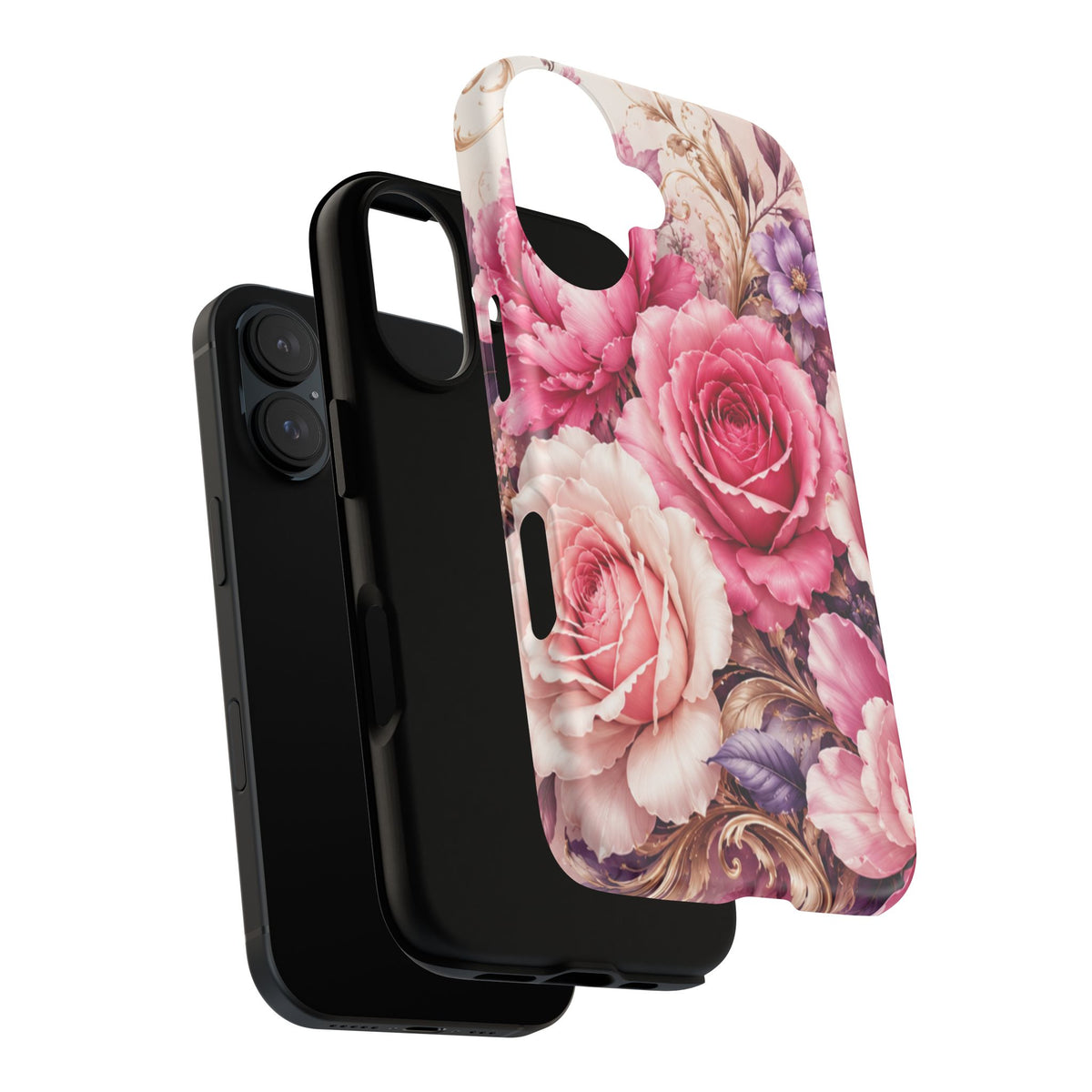 Pink Vintage Roses phone case | floral iPhone cover