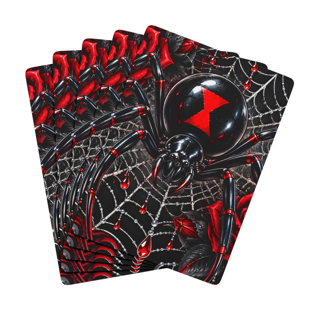 Spiderweb Gothic Poker Playing Cards — Red & Black Deck
