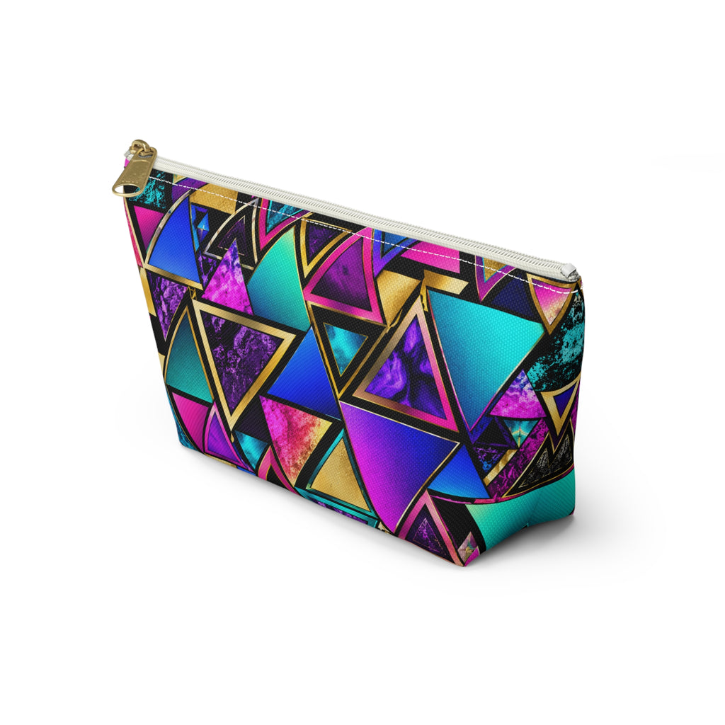 Geometric Neon Triangle Accessory Pouch