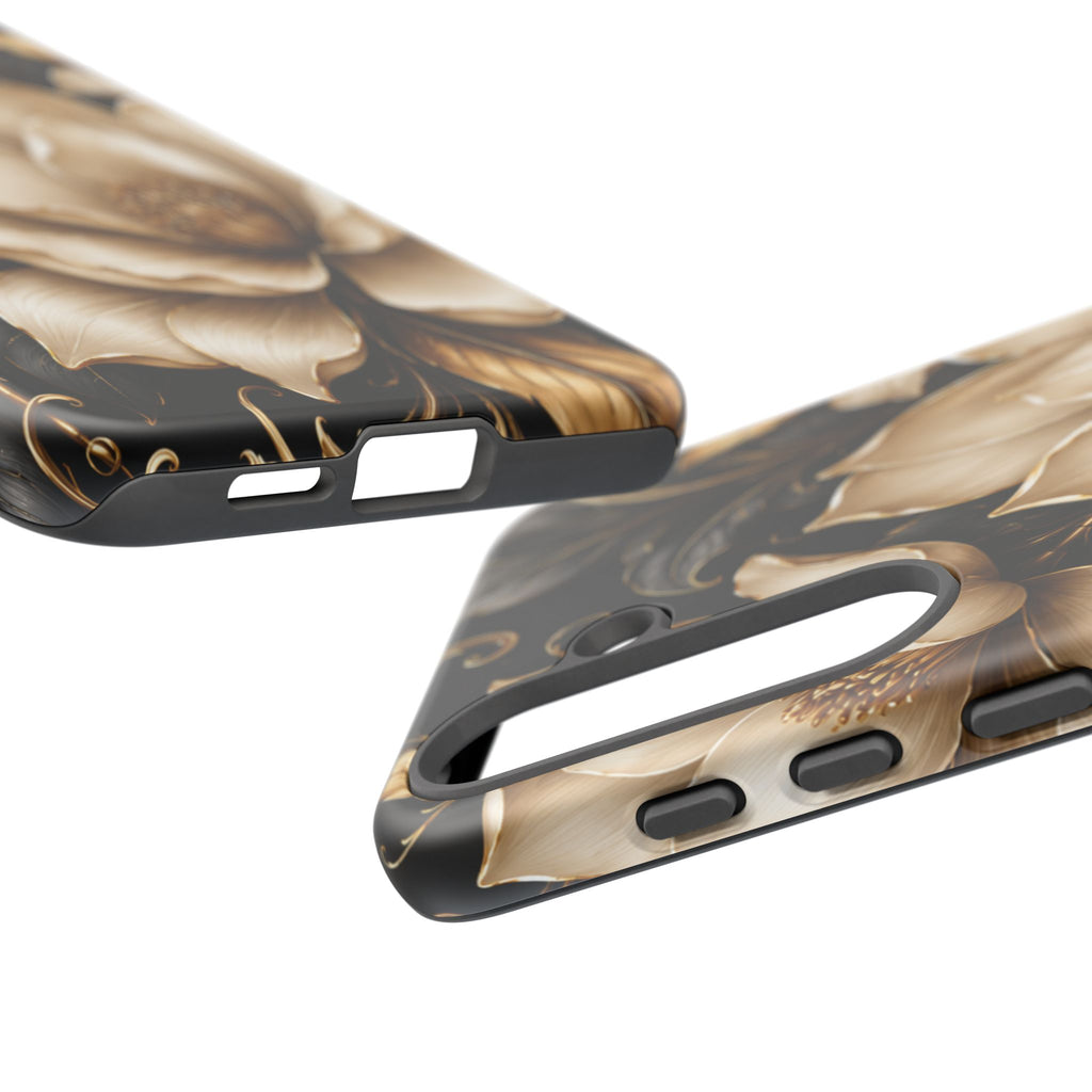 Floral Tough Case — Elegant Gold Magnolia Phone Case