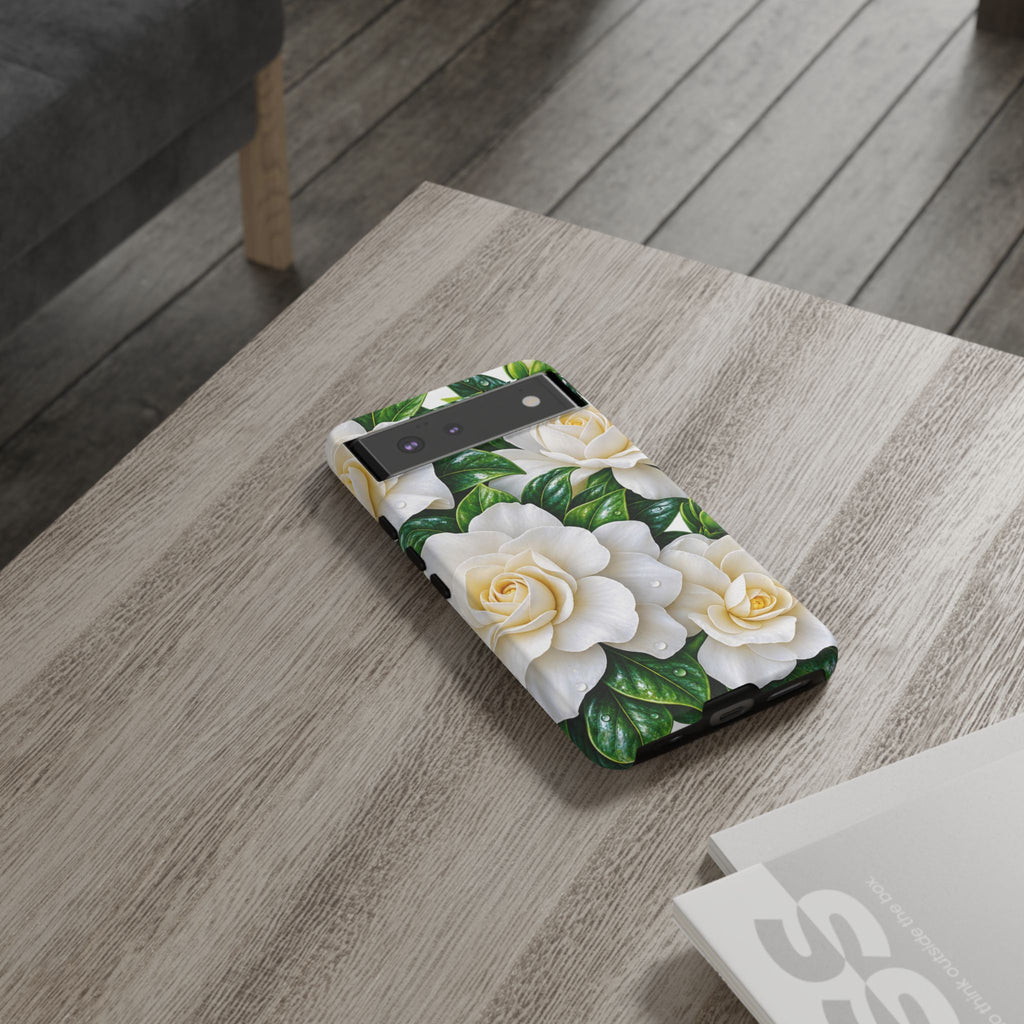Floral Camellia Tough Case — White Gardenia Phone Cover