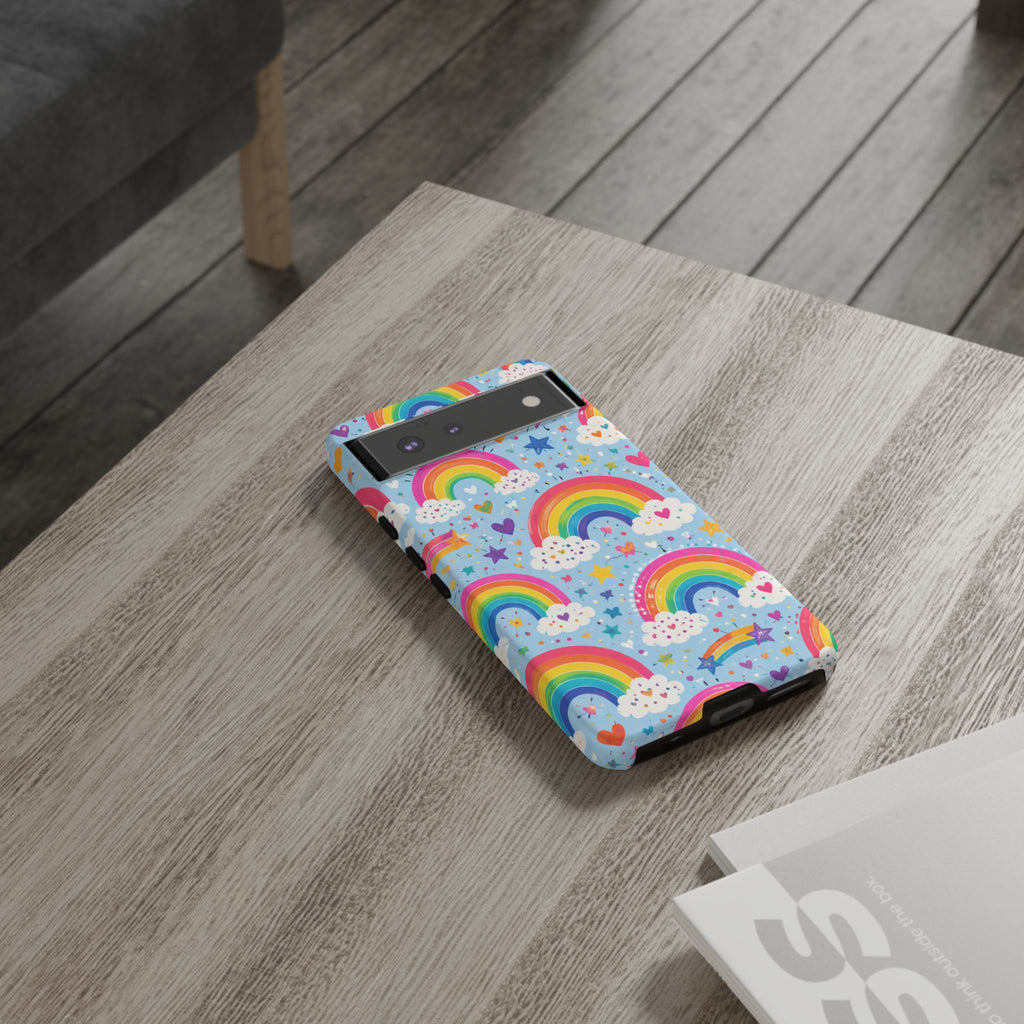Rainbow Clouds Phone Case — Cute Pastel Rainbow Pattern Tough Case