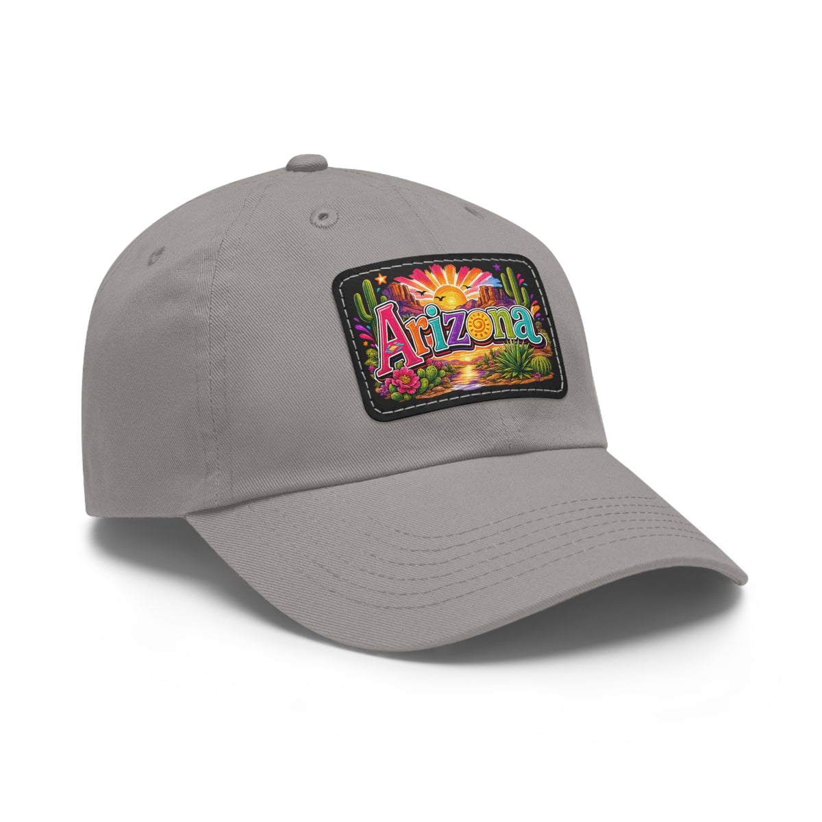 Arizona Sunset Leather Patch Dad Hat | State Patch Hat