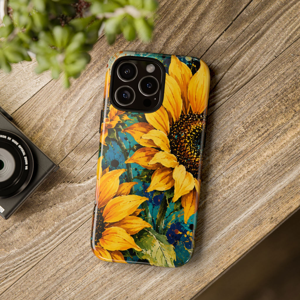 Sunflower Art Phone Case — Vibrant Yellow Floral Tough Case