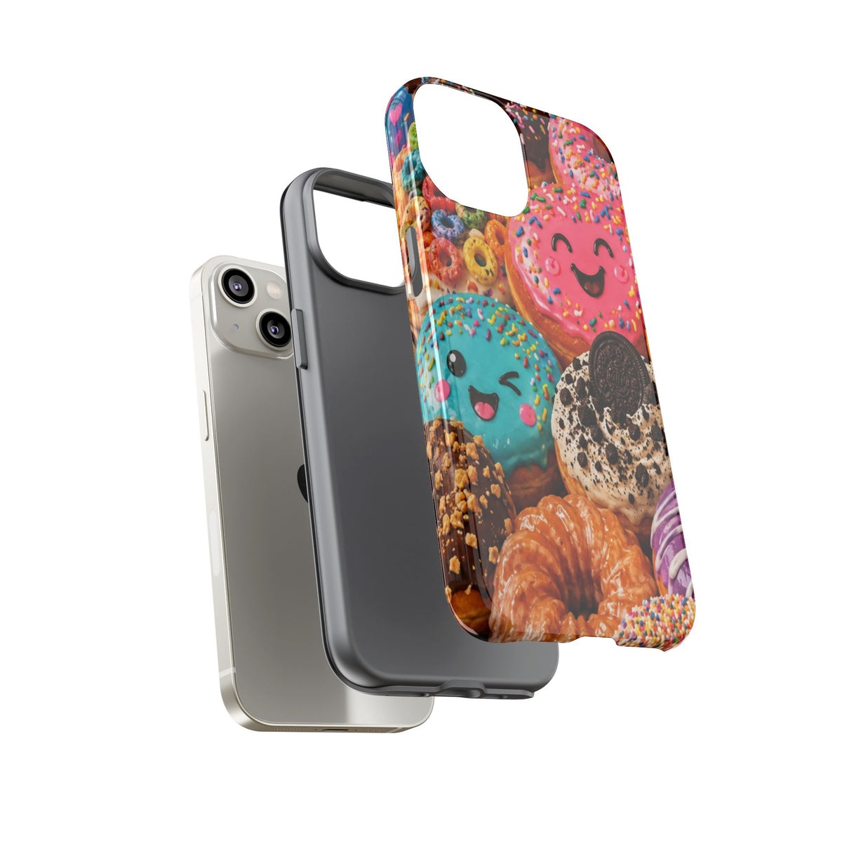 Donut Smile Tough Phone Case — Cute Colorful Desserts Protective Cover