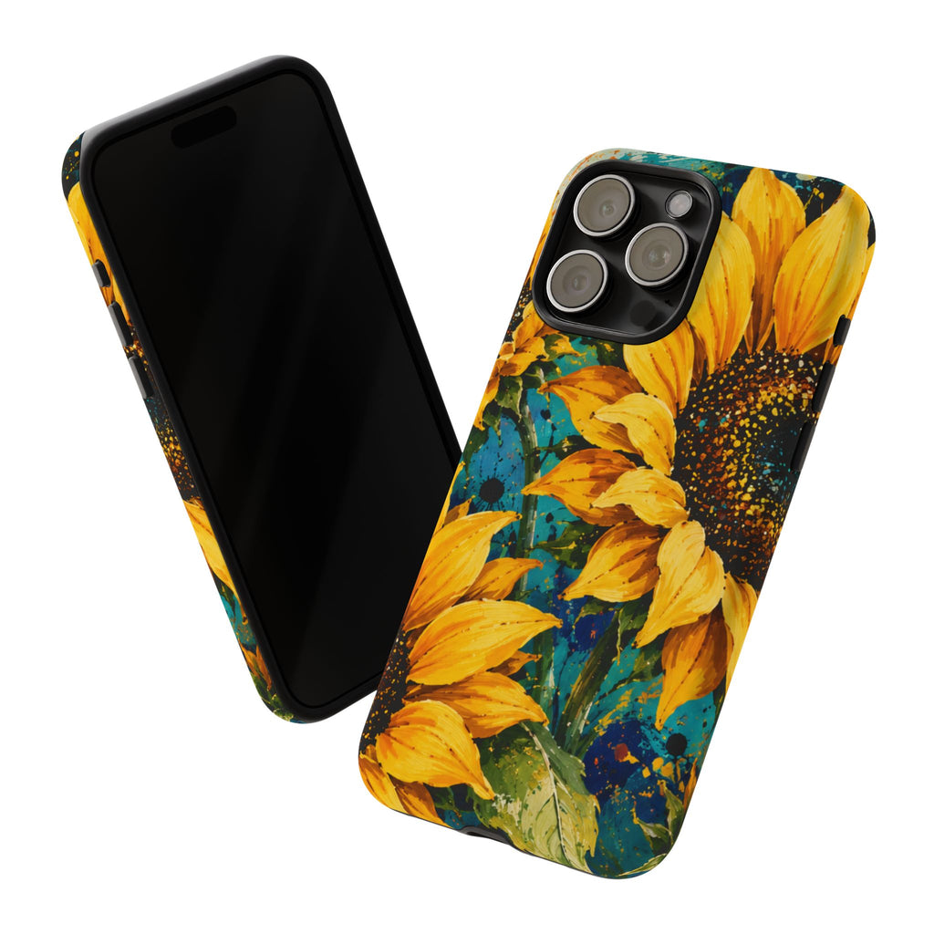 Sunflower Art Phone Case — Vibrant Yellow Floral Tough Case