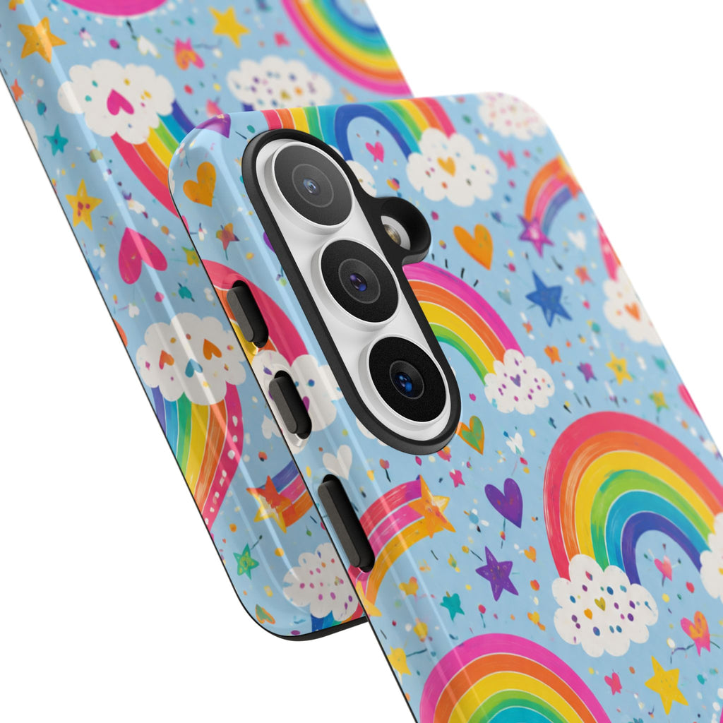 Rainbow Clouds Phone Case — Cute Pastel Rainbow Pattern Tough Case