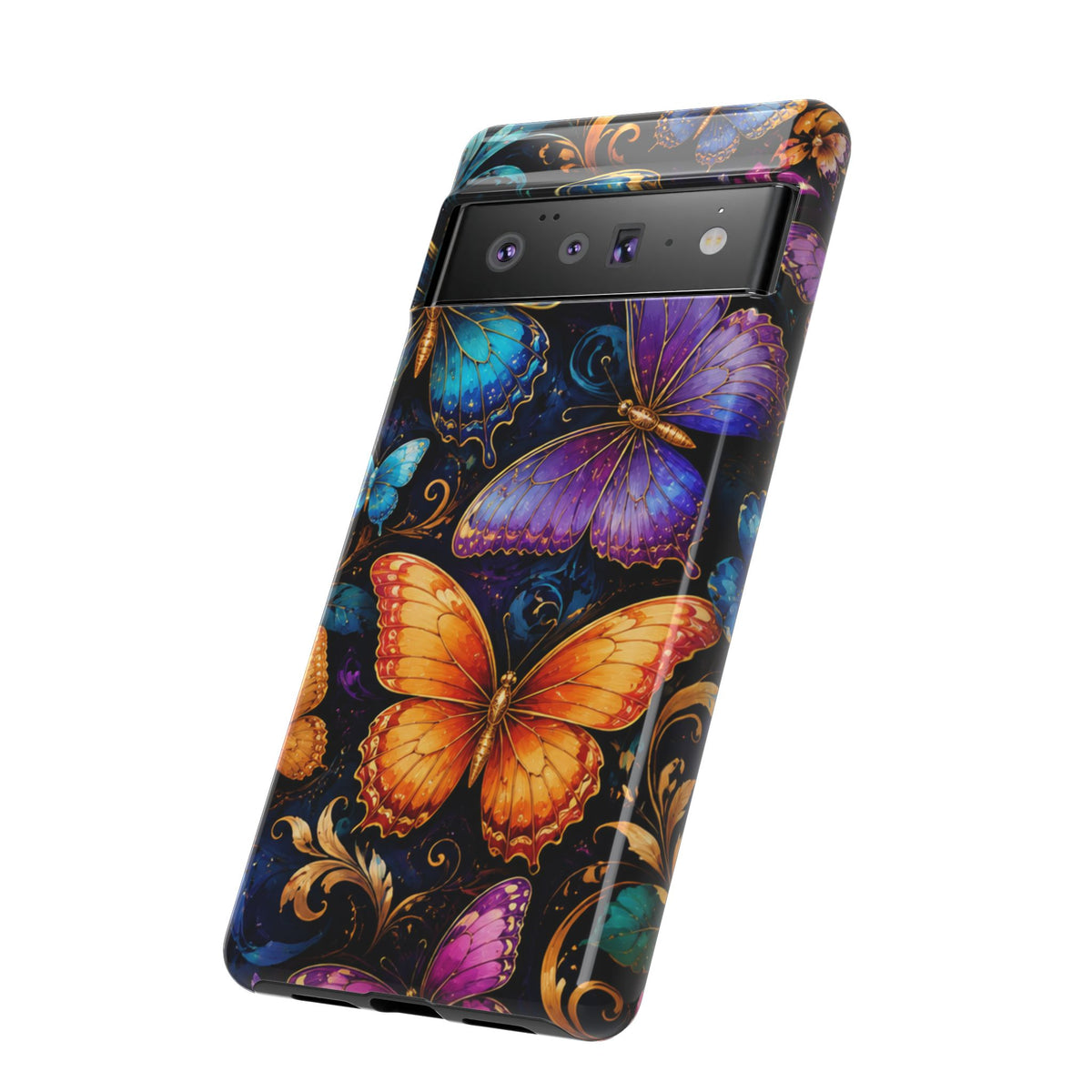 Butterfly Tough Phone Case — Colorful Floral Butterflies Protective Cover