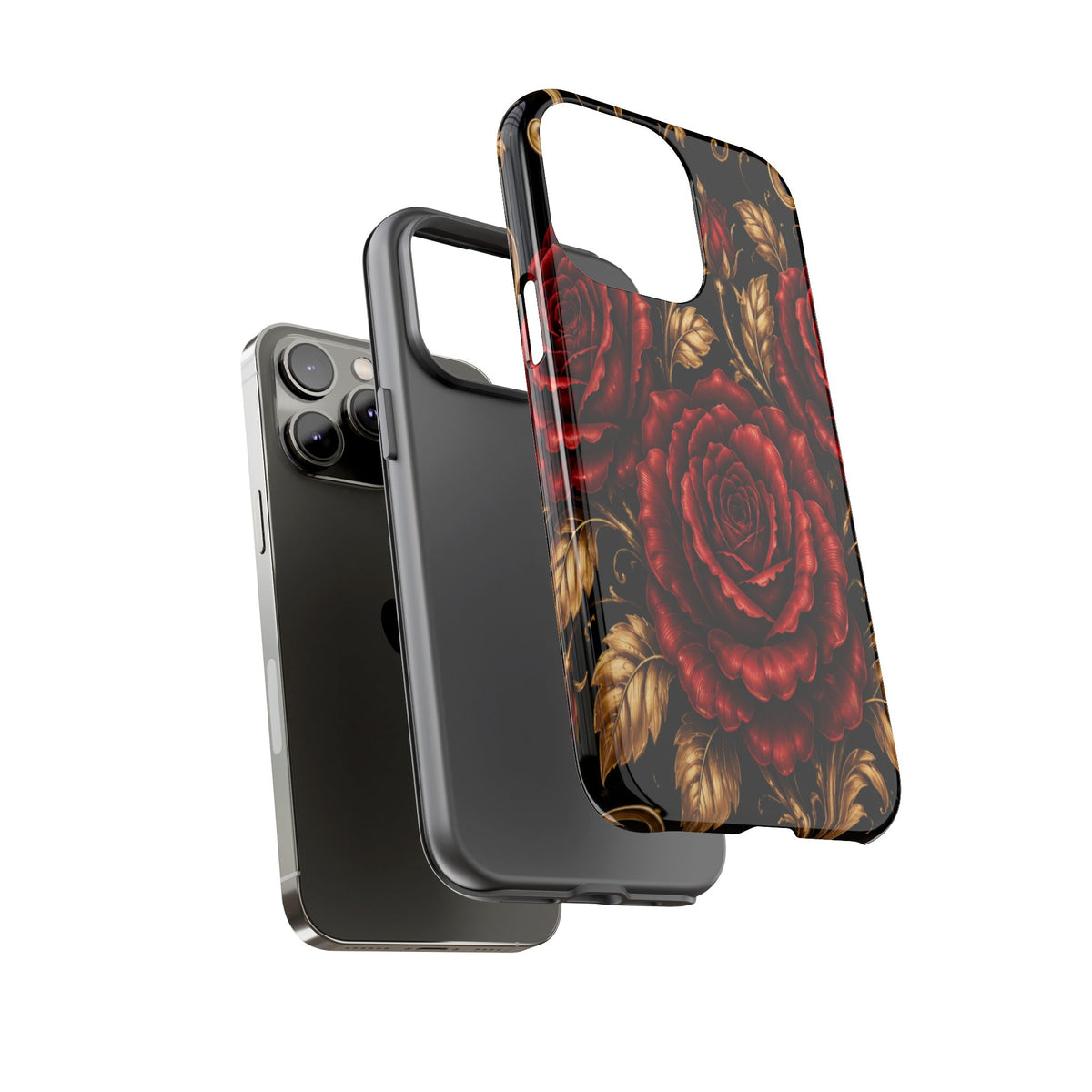 Tough Cases — Vintage Red Rose Floral Phone Case