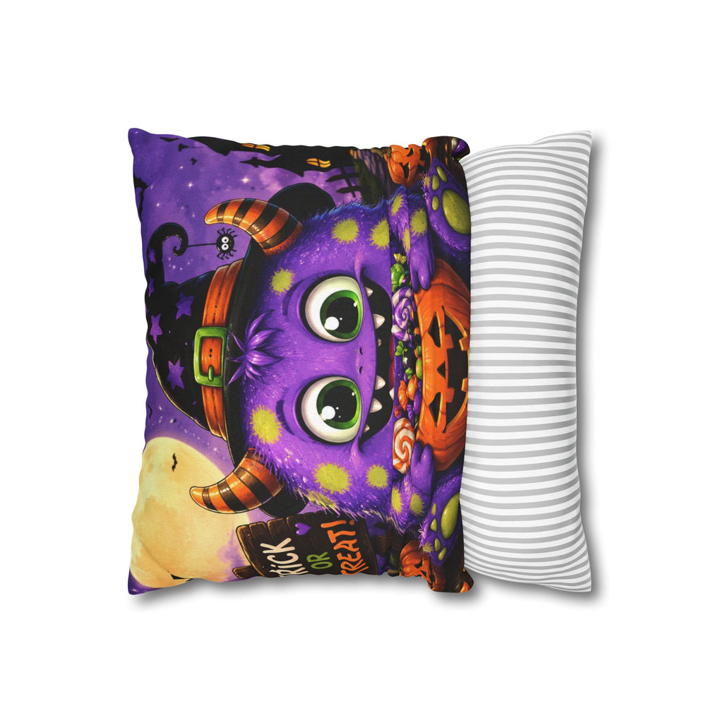 Cute Purple Monster Halloween Pillowcase – Trick or Treat Pumpkin Design