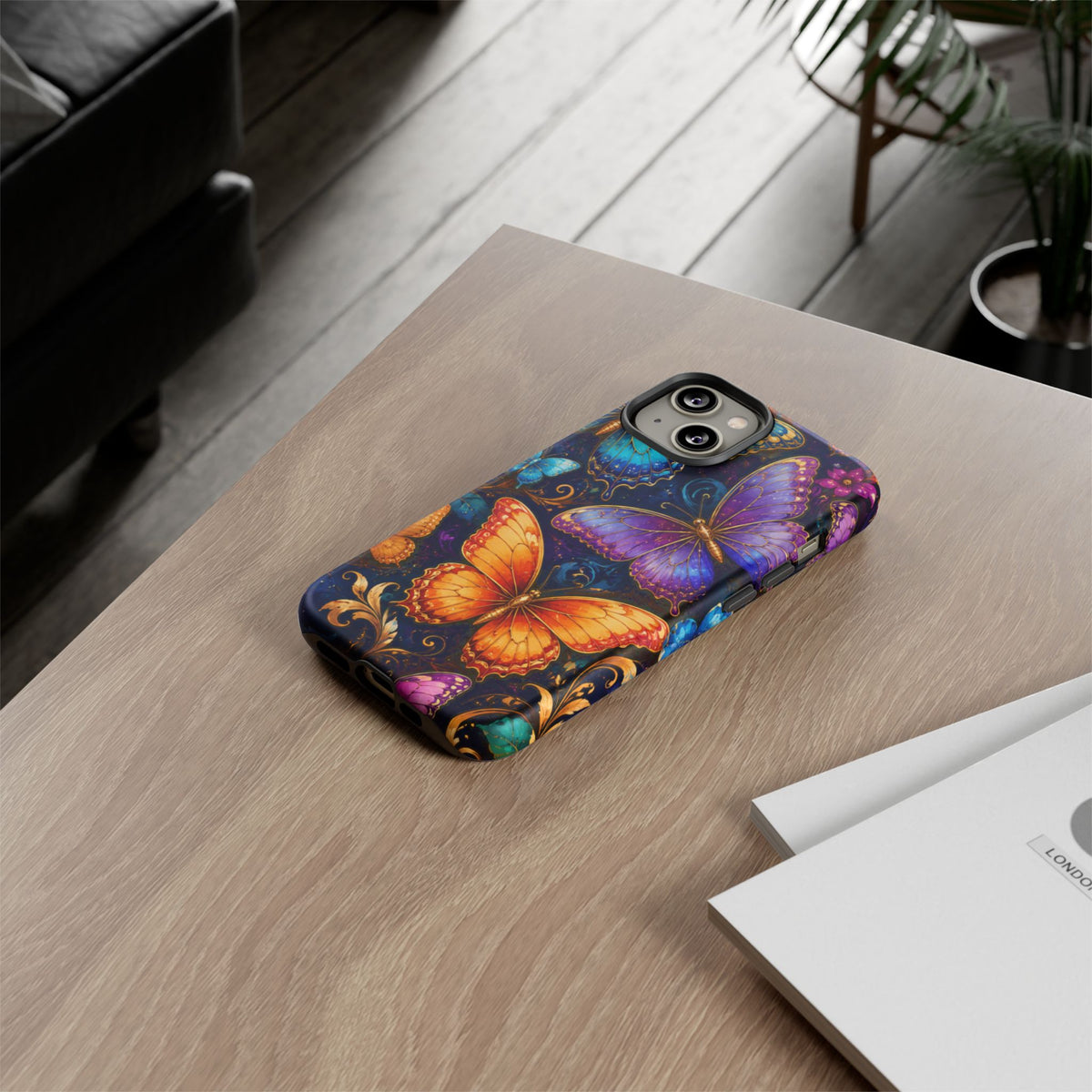 Butterfly Tough Phone Case — Colorful Floral Butterflies Protective Cover