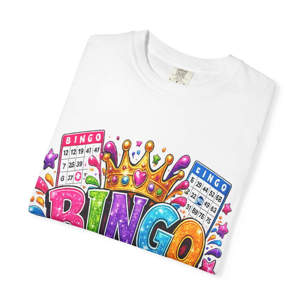 Bingo Queen T-shirt | Colorful Crown Bingo Balls Design