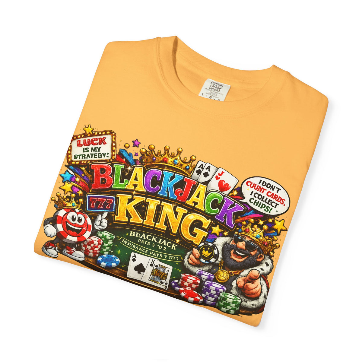 Blackjack King graphic T-shirt | Casino Playing Cards, Chips Design