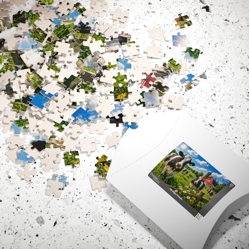 Countryside Cows Jigsaw Puzzle — Scenic Farm Barn Puzzle (110/252/520/1014 pcs)