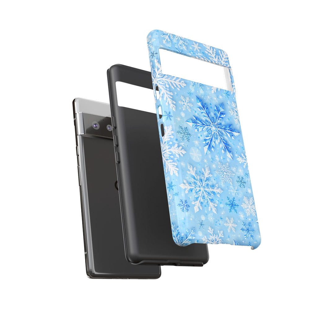 Winter Snowflake Tough Phone Case — Blue Holiday Protective Cover
