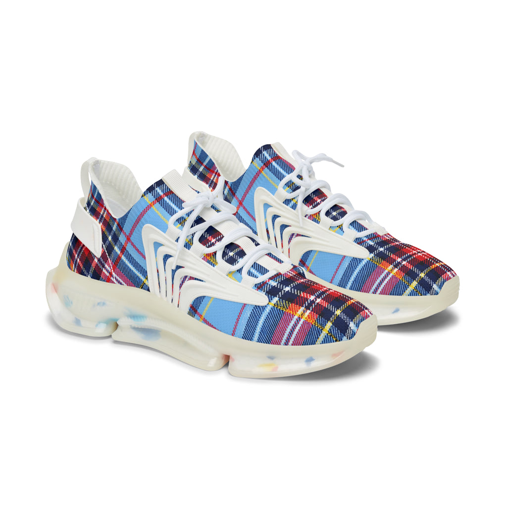 Plaid Mesh Sneakers — Women’s Lightweight Breathable Fashion Trainers