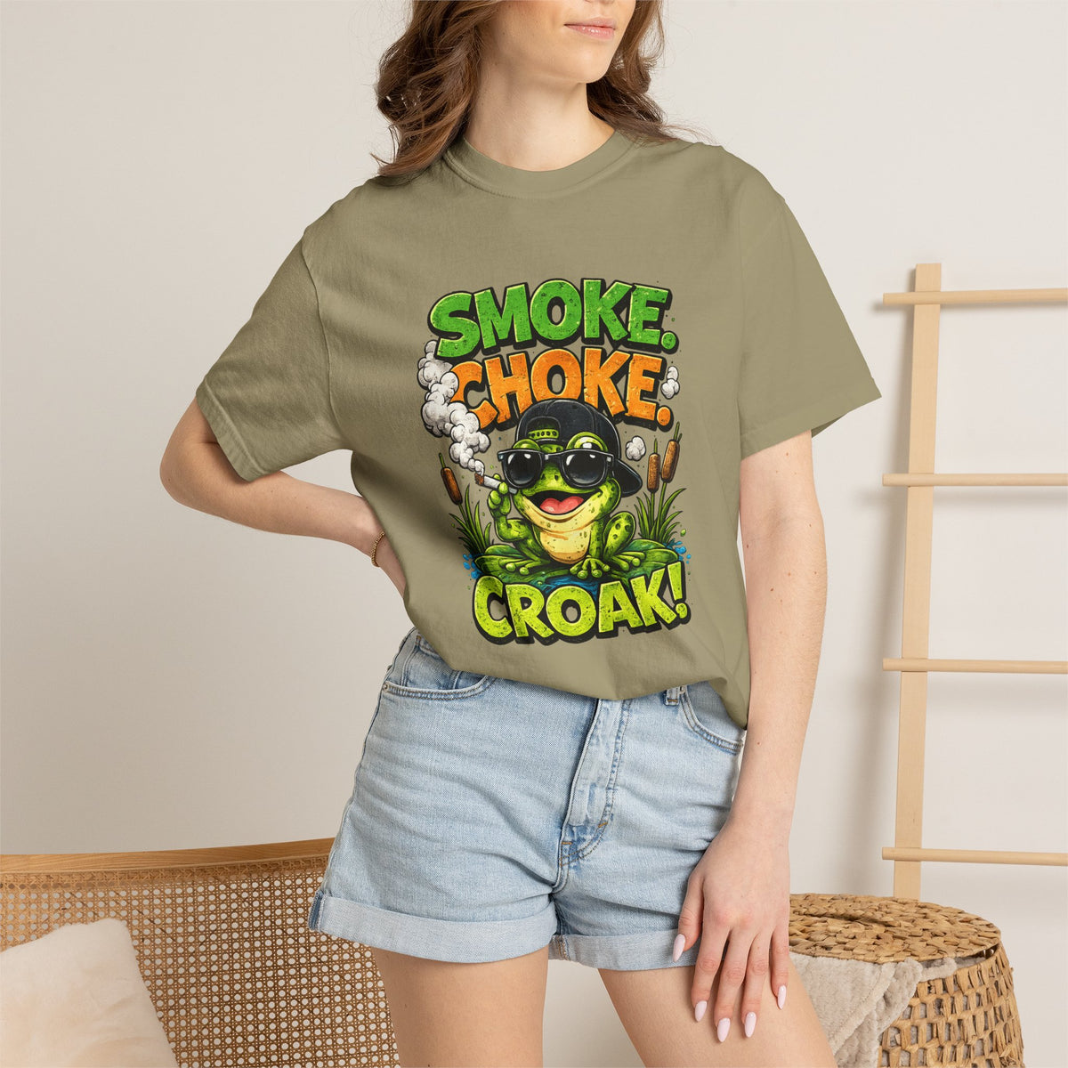 Smoke Choke Croak Frog T-shirt | Graphic Frog Tee