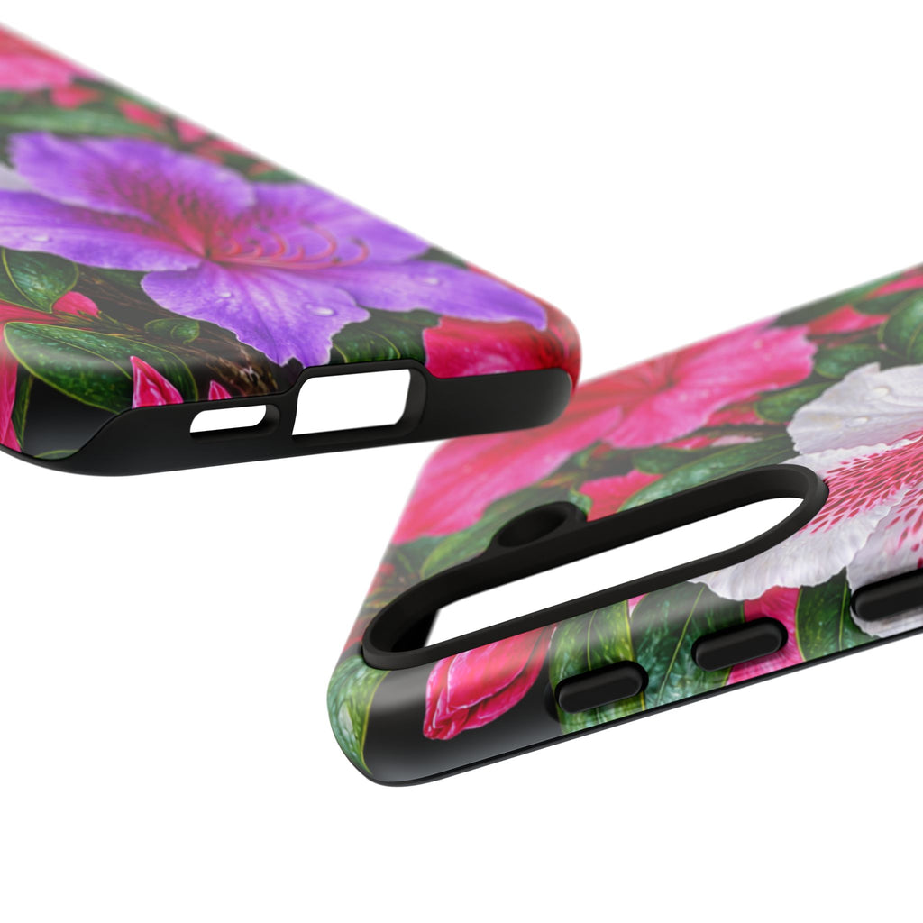 Floral Azalea Phone Case — Vibrant Pink & Purple Blossom Protection