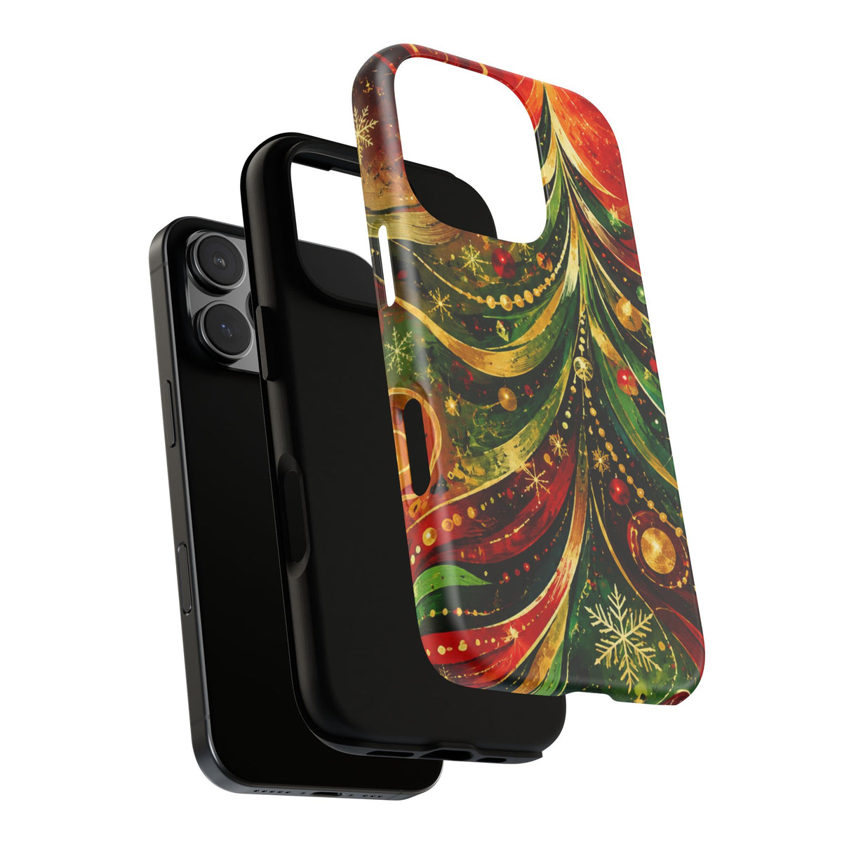 Christmas Tree Tough Phone Case — Festive Red & Green Holiday Phone Cover