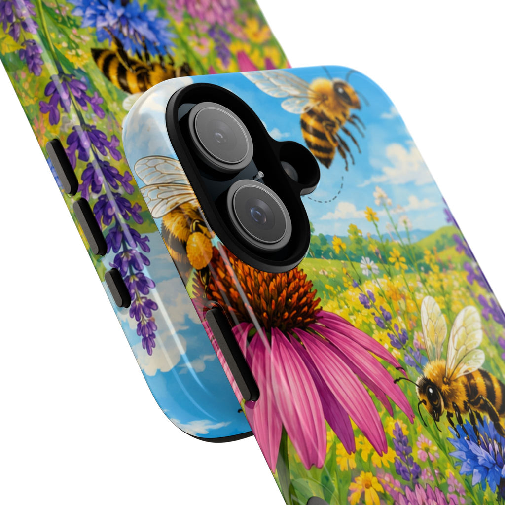 Bee Meadow Phone Case — Floral Honeybee Protective Cover