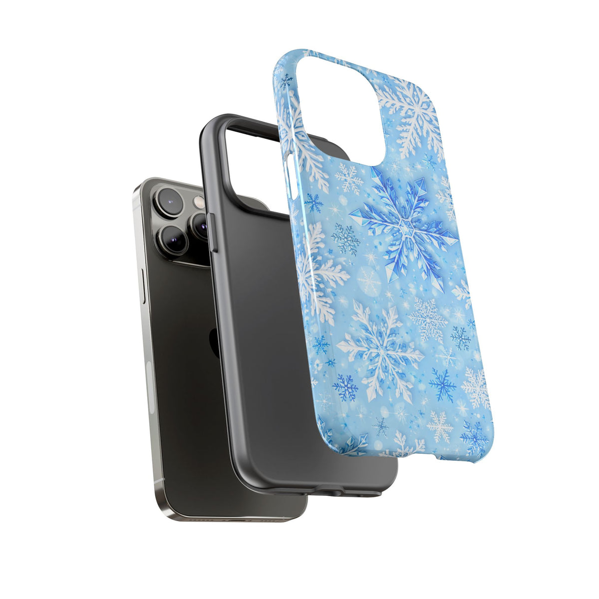 Winter Snowflake Tough Phone Case — Blue Holiday Protective Cover