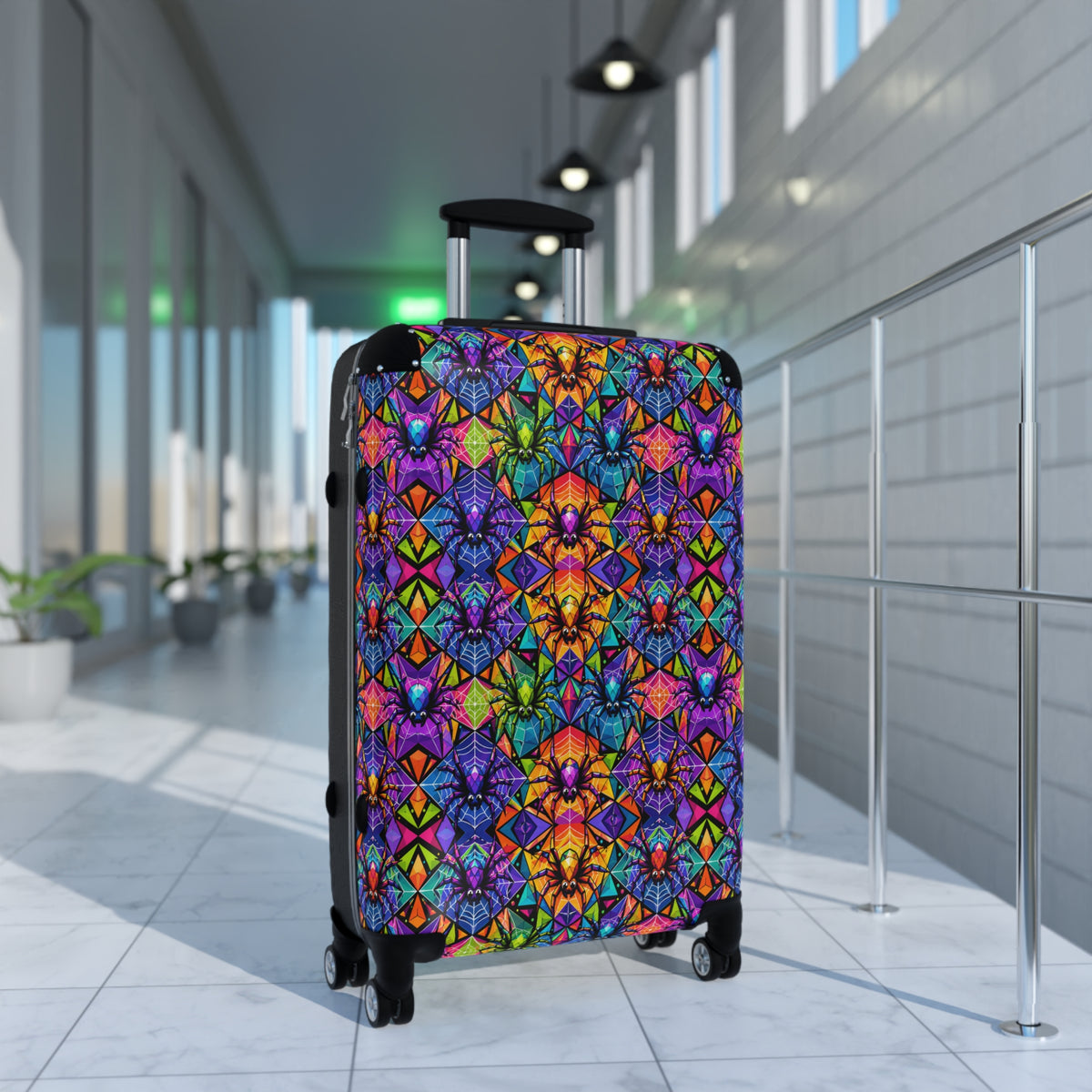 Vibrant Kaleidoscope Suitcase – Colorful Geometric Travel Luggage