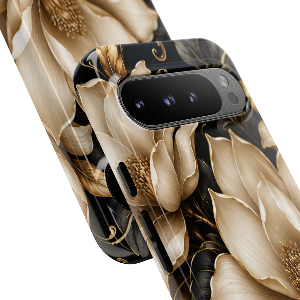 Floral Tough Case — Elegant Gold Magnolia Phone Case