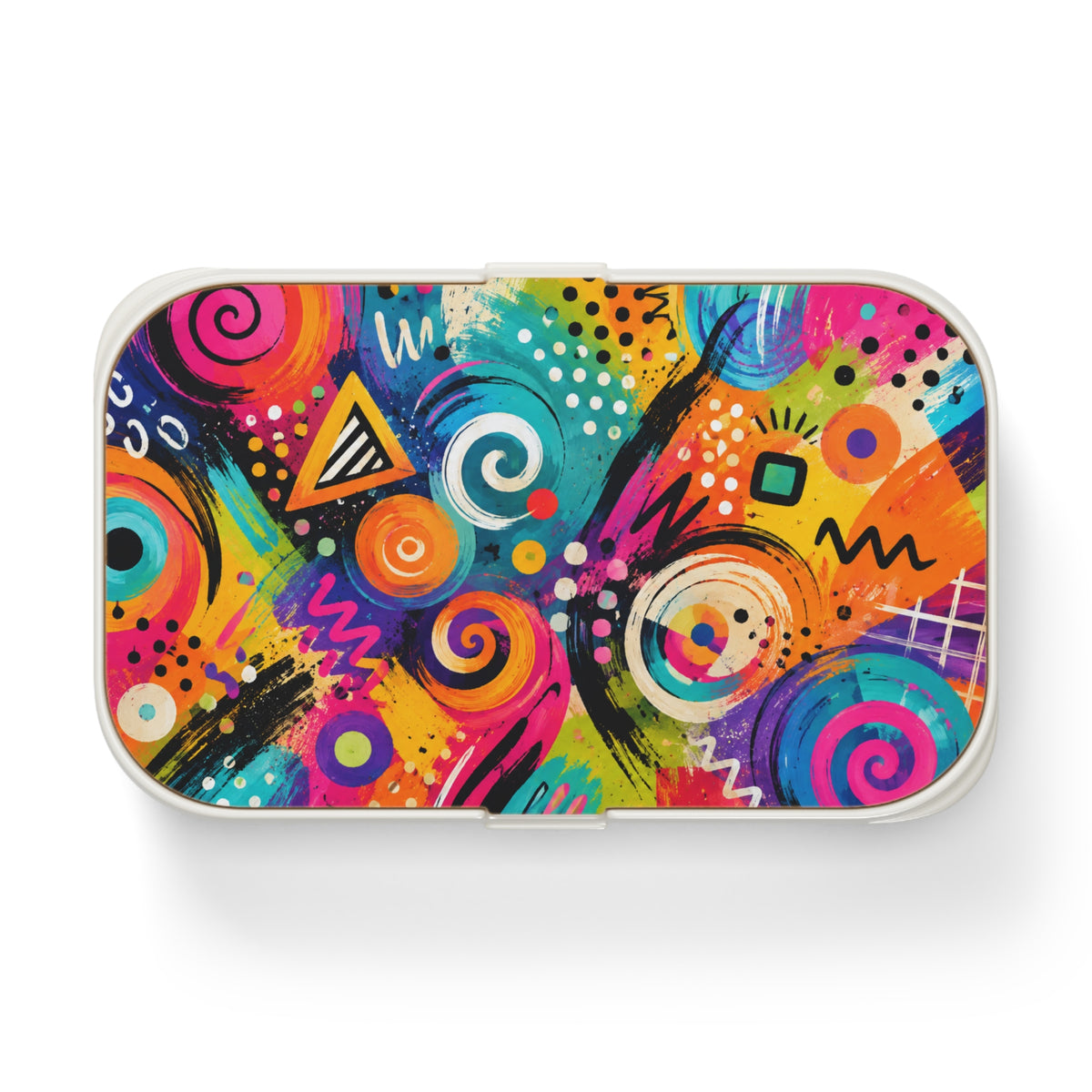 Colorful Abstract Bento Lunch Box — Bright Geometric Art Lunchbox