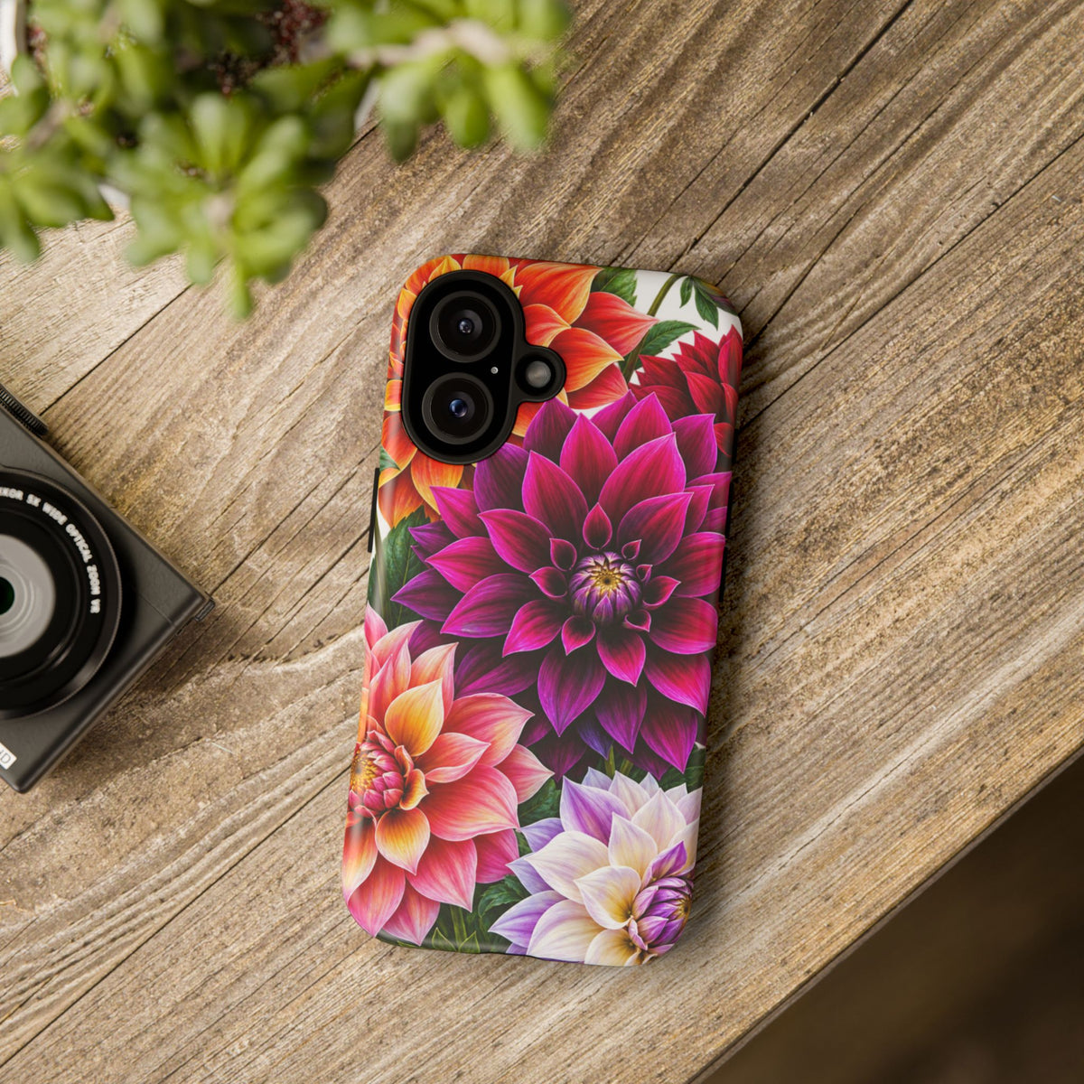 Floral Dahlia Tough Phone Case — Vibrant Protective Floral Phone Cover