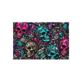 Skull Mosaic Outdoor Rug — Colorful Gothic Skull Pattern Doormat