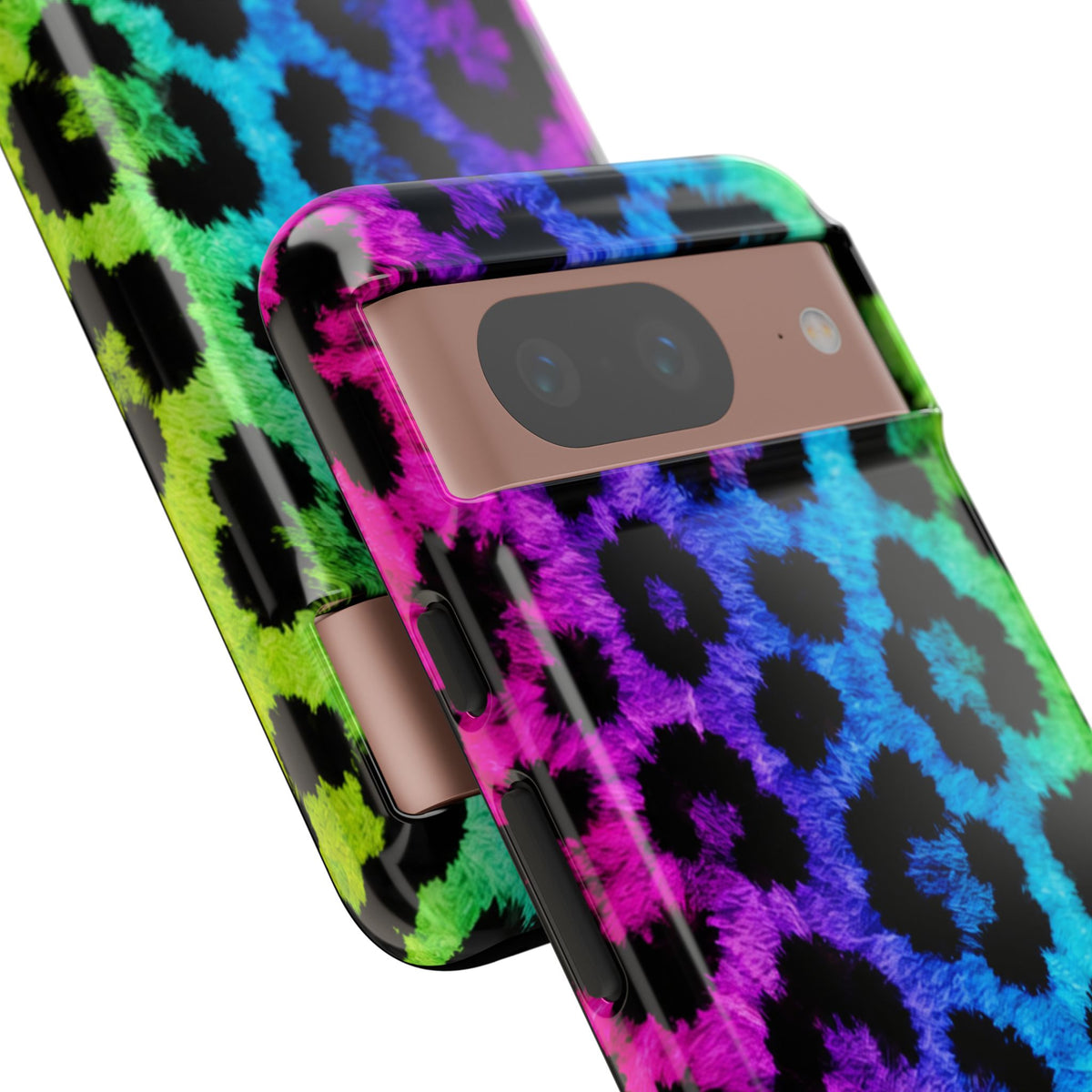 Neon Rainbow Leopard Tough Case – Colorful Animal Print Phone Cover