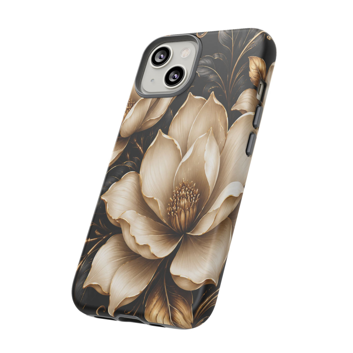 Floral Tough Case — Elegant Gold Magnolia Phone Case