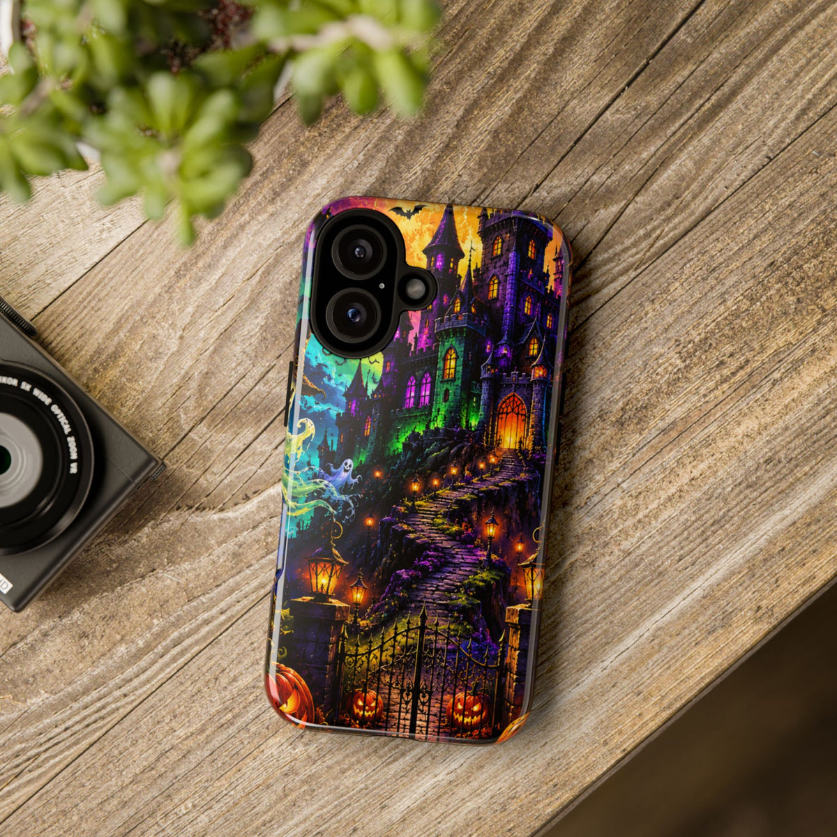 Halloween Haunted Castle Phone Case — Spooky Pumpkin & Ghost Tough Case
