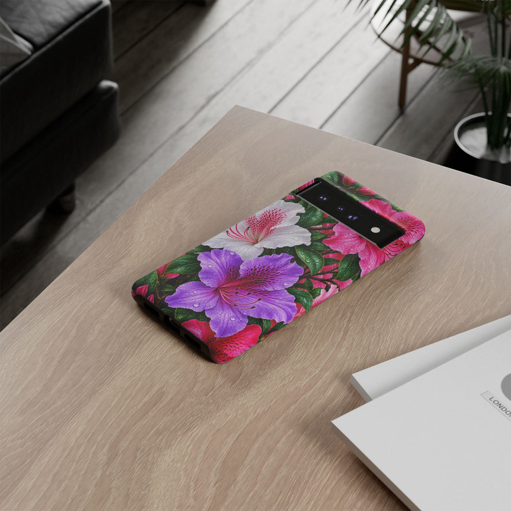 Floral Azalea Phone Case — Vibrant Pink & Purple Blossom Protection
