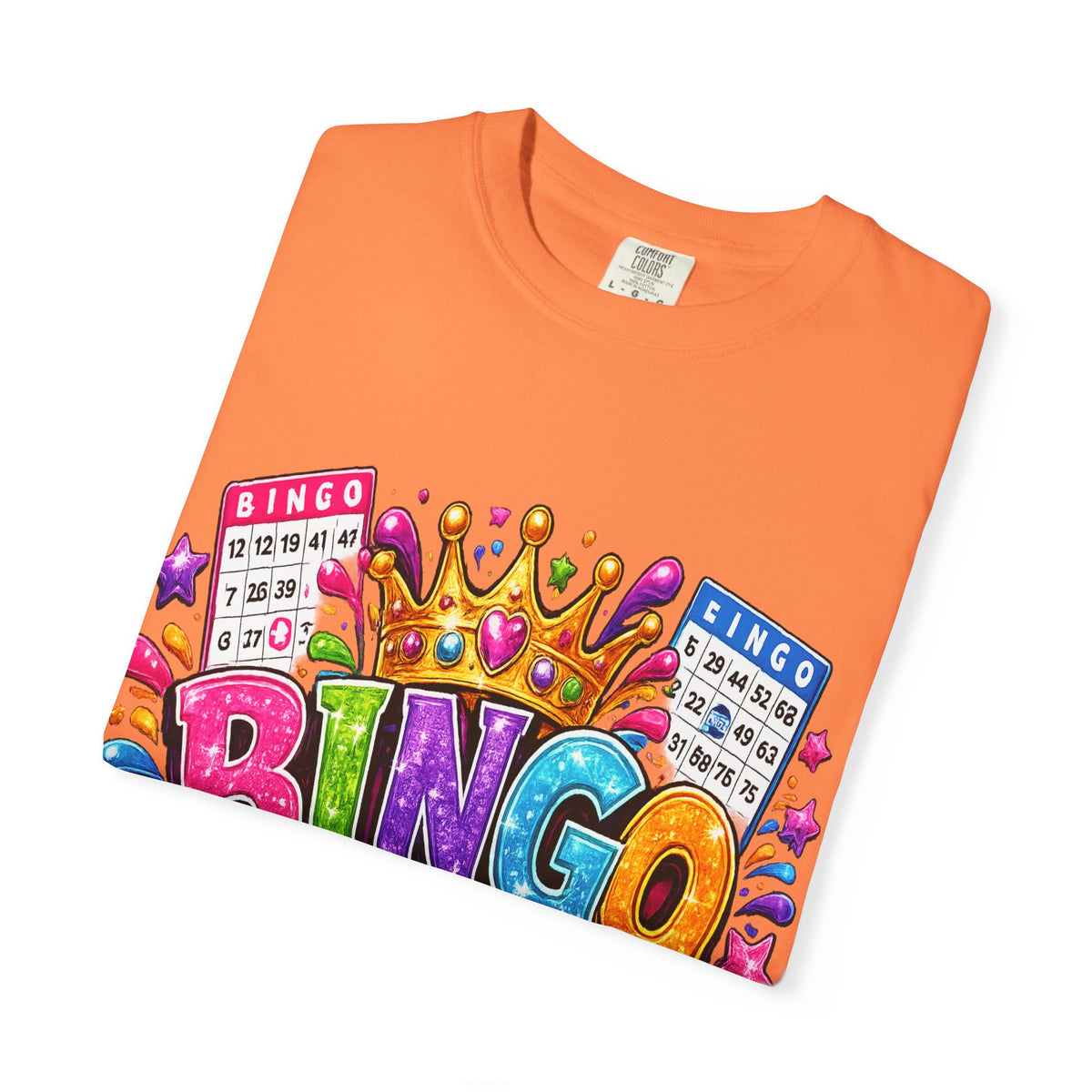 Bingo Queen T-shirt | Colorful Crown Bingo Balls Design