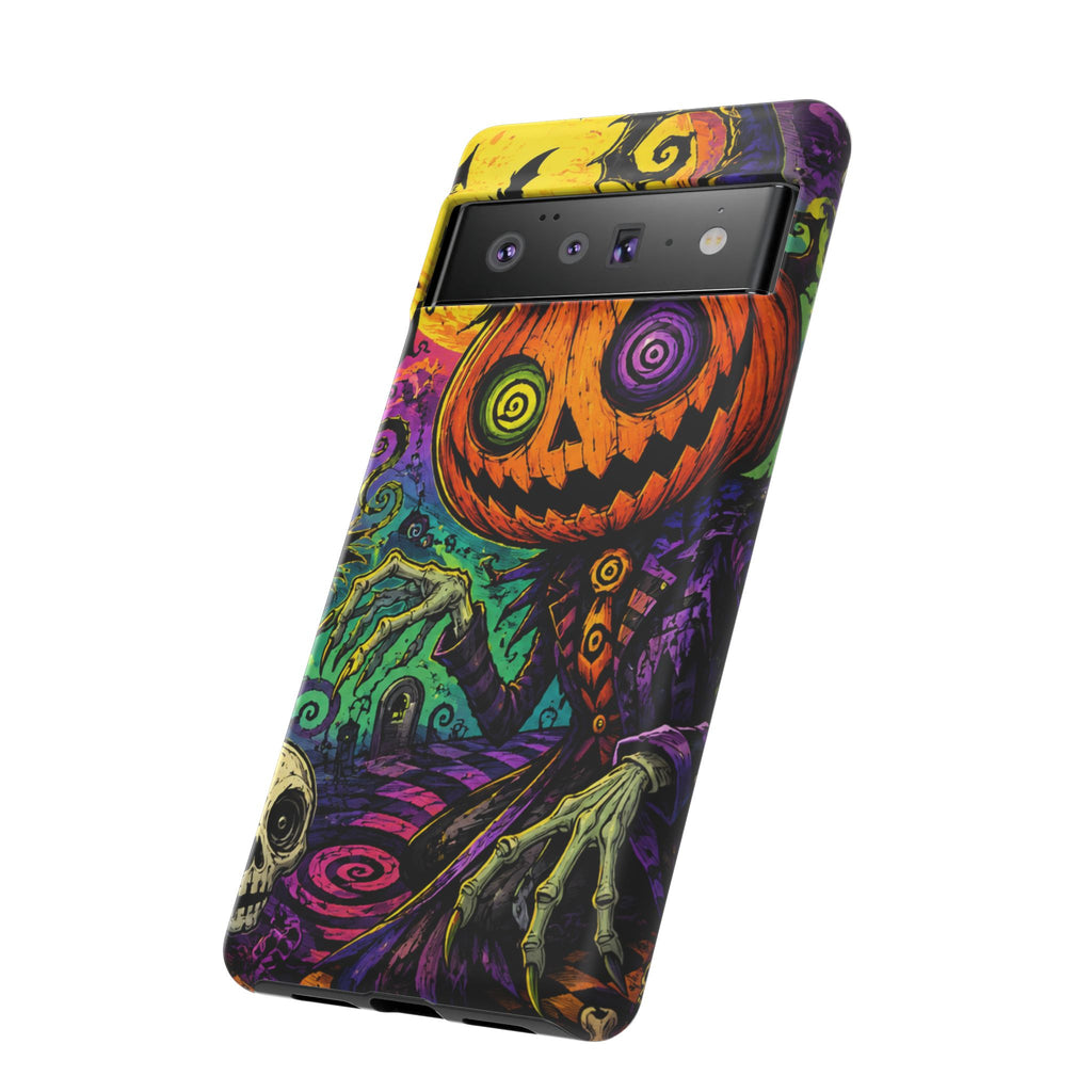 Halloween Pumpkin Skull Phone Case — Psychedelic Jack-o'-Lantern Tough Case