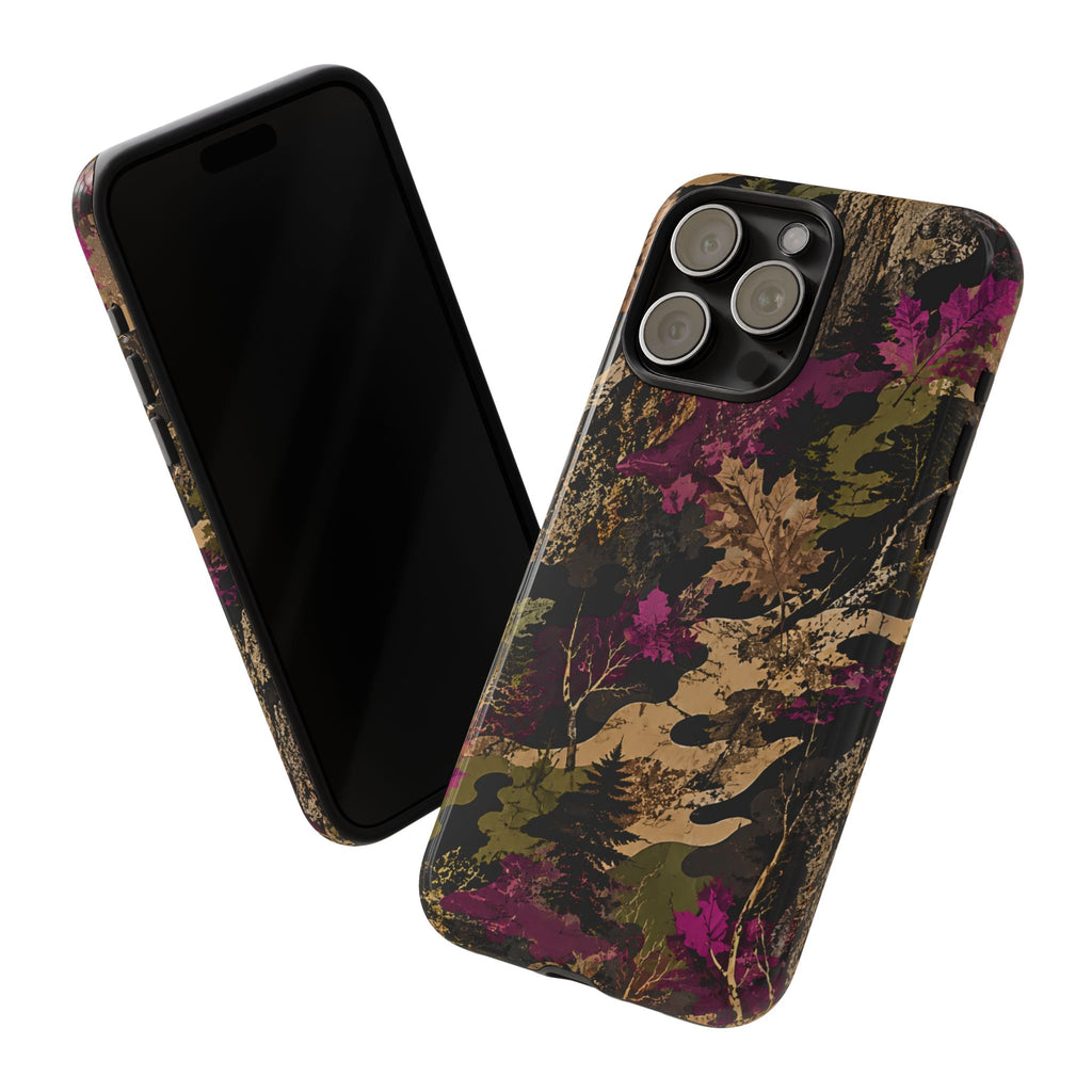 Camo Floral Tough Phone Case — Rugged Nature-Inspired Protection