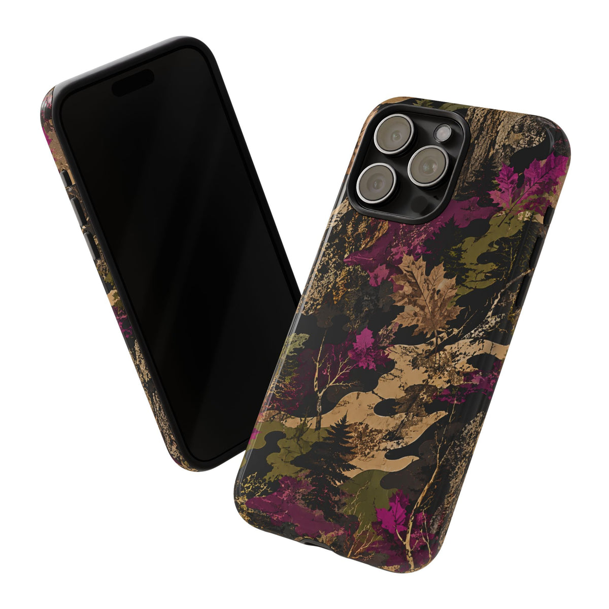 Camo Floral Tough Phone Case — Rugged Nature-Inspired Protection