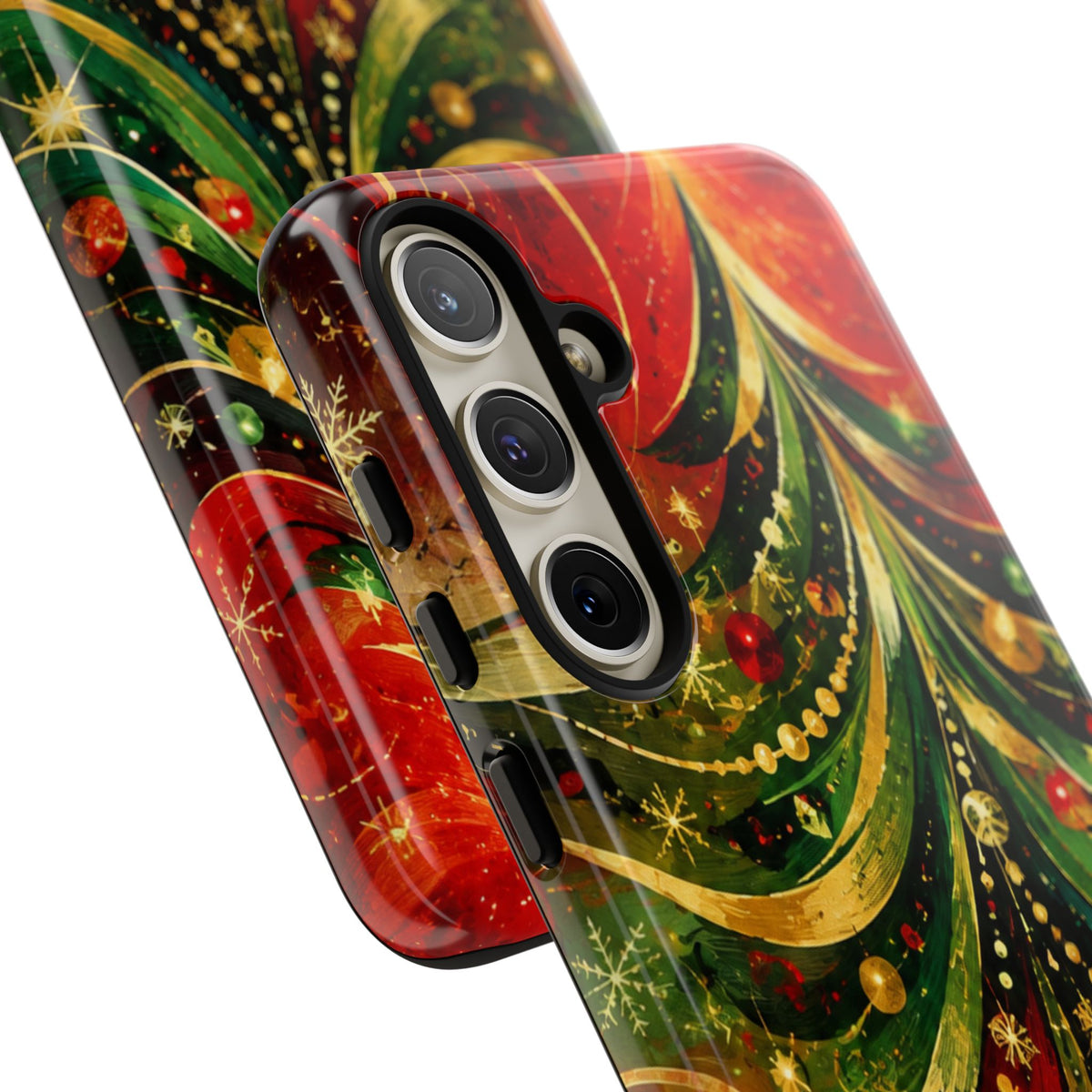 Christmas Tree Tough Phone Case — Festive Red & Green Holiday Phone Cover