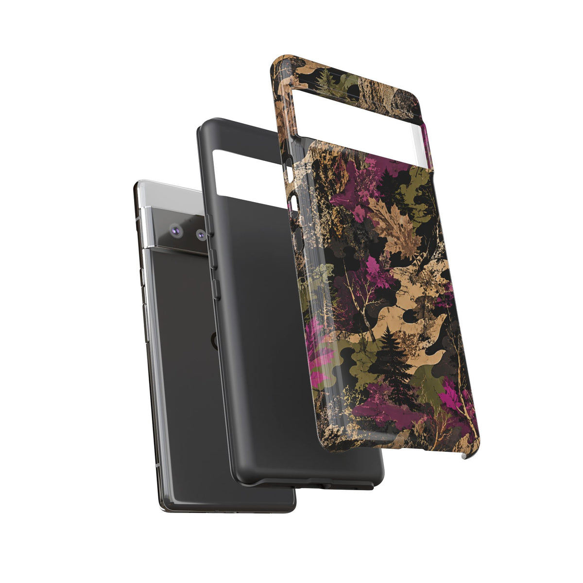 Camo Floral Tough Phone Case — Rugged Nature-Inspired Protection