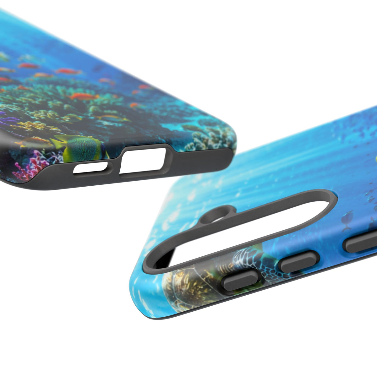 Underwater Ocean Life Tough Phone Case — Coral Reef & Sea Turtle Protective Cover