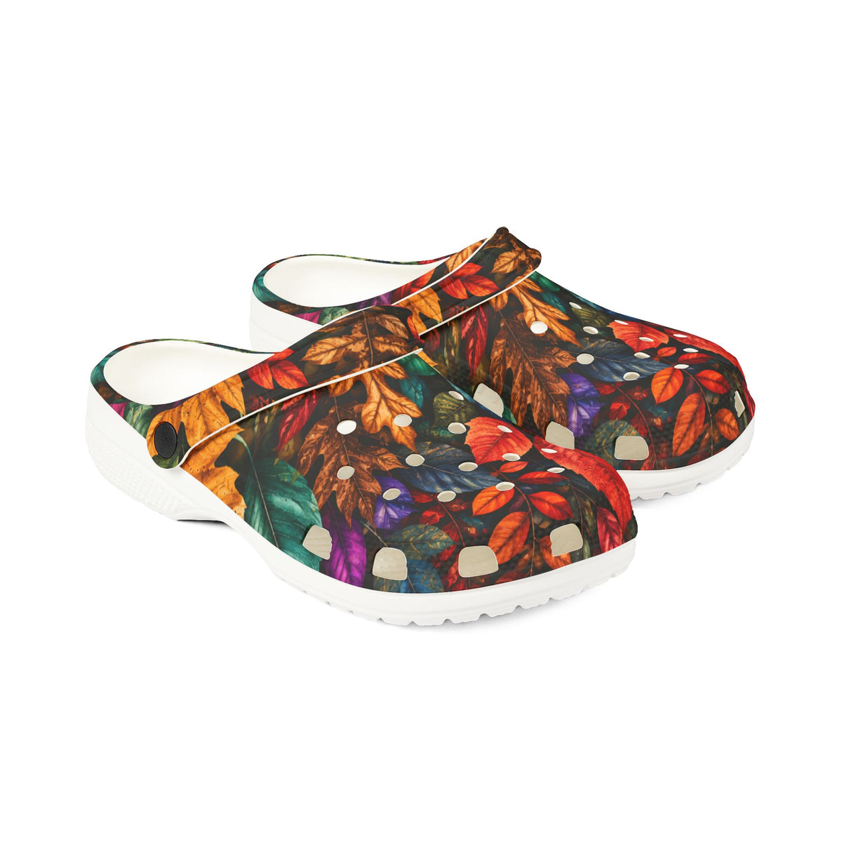 Autumn Floral EVA Foam Clogs — Colorful Fall Garden Slip-Ons