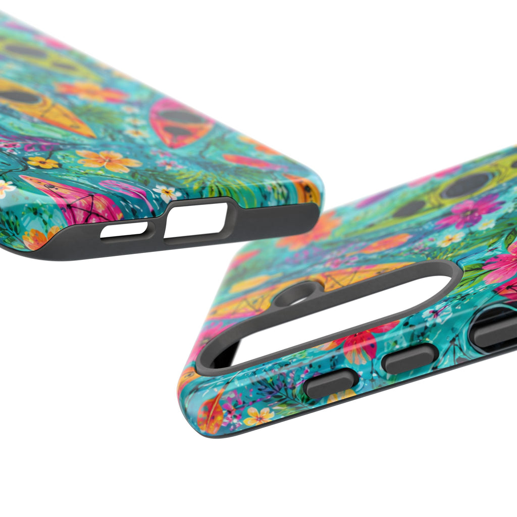 Tropical Kayak Phone Case – Colorful Floral Waterproof Pattern