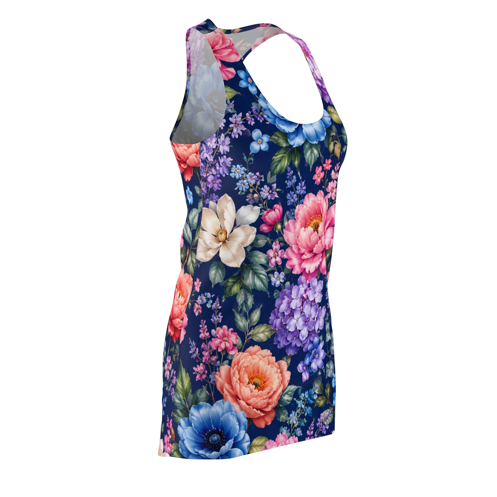 Vintage Floral Racerback Dress | Navy Peony All-Over Print